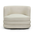 Astor Performance Faux Mohair Swivel Hotel Lounge Chair — Cream null