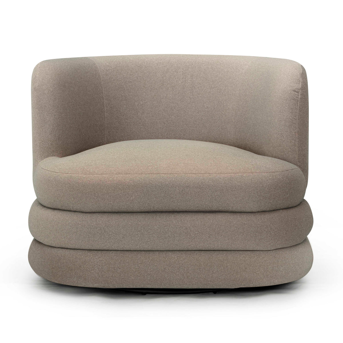 Astor Performance Faux Mohair Swivel Hotel Lounge Chair — Taupe null