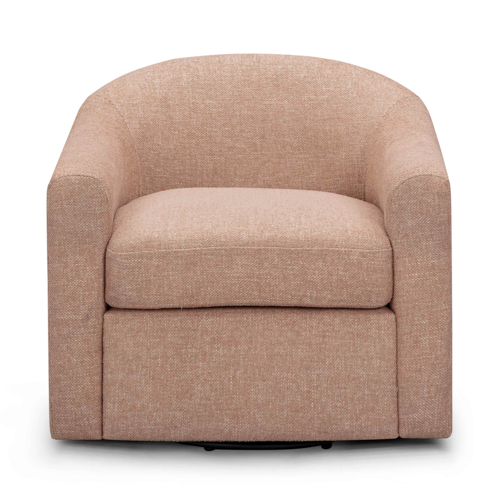 Thao Contract-Grade Basketweave Fabric Swivel Accent Chair