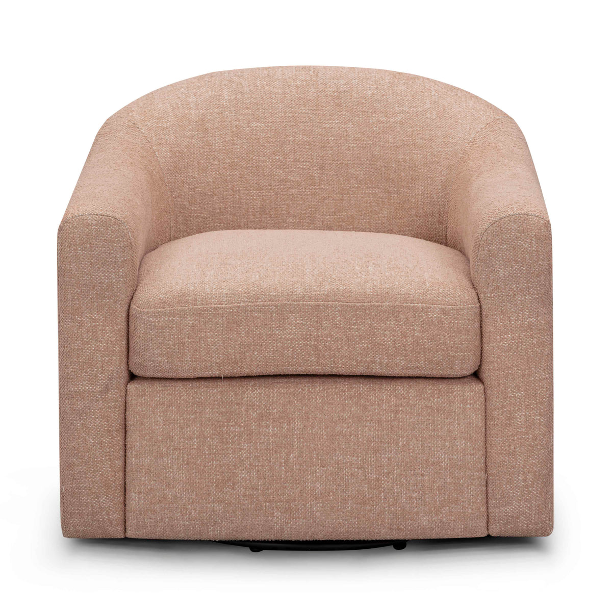 Thao Contract-Grade Basketweave Fabric Swivel Accent Chair — Blush null