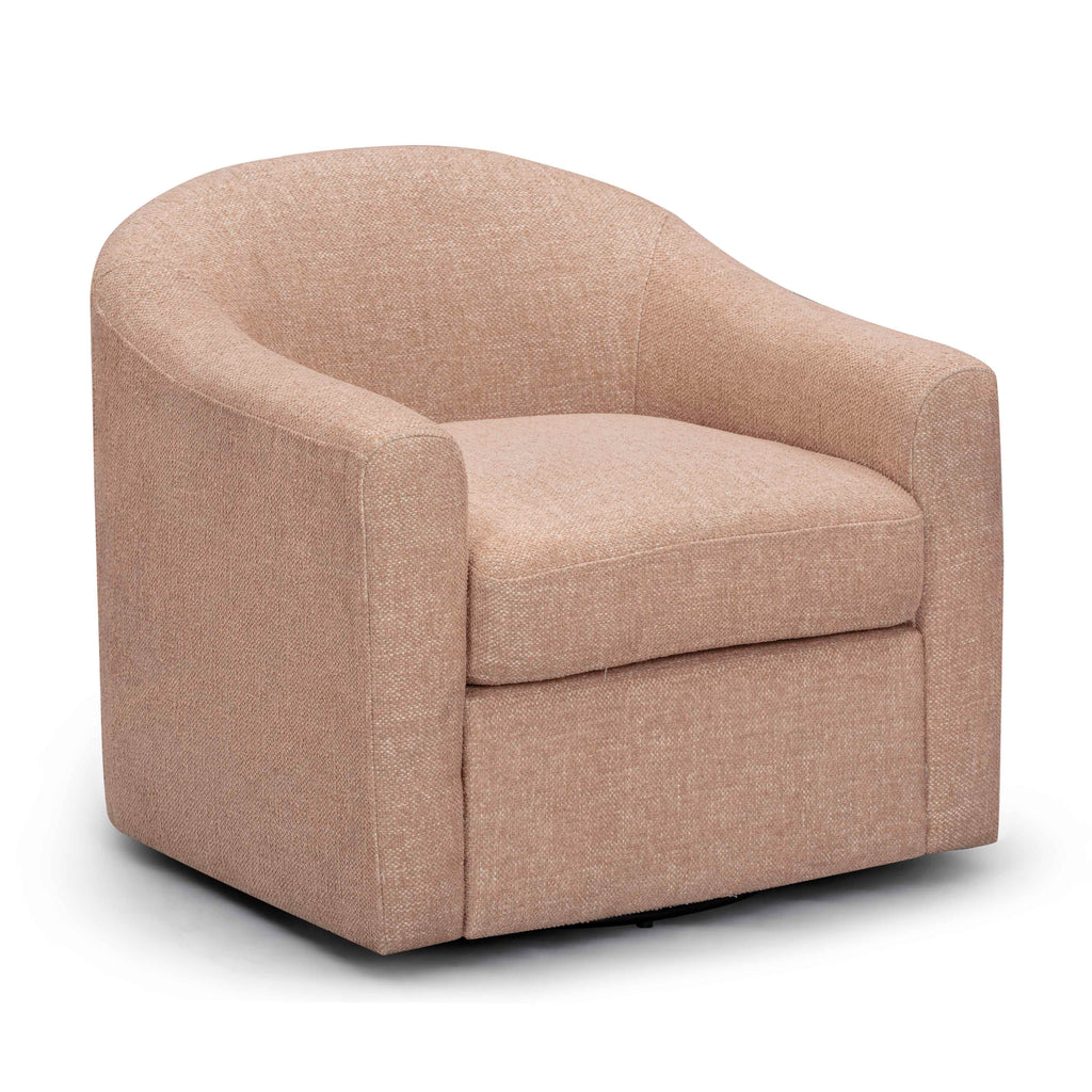 Thao Contract-Grade Basketweave Fabric Swivel Accent Chair