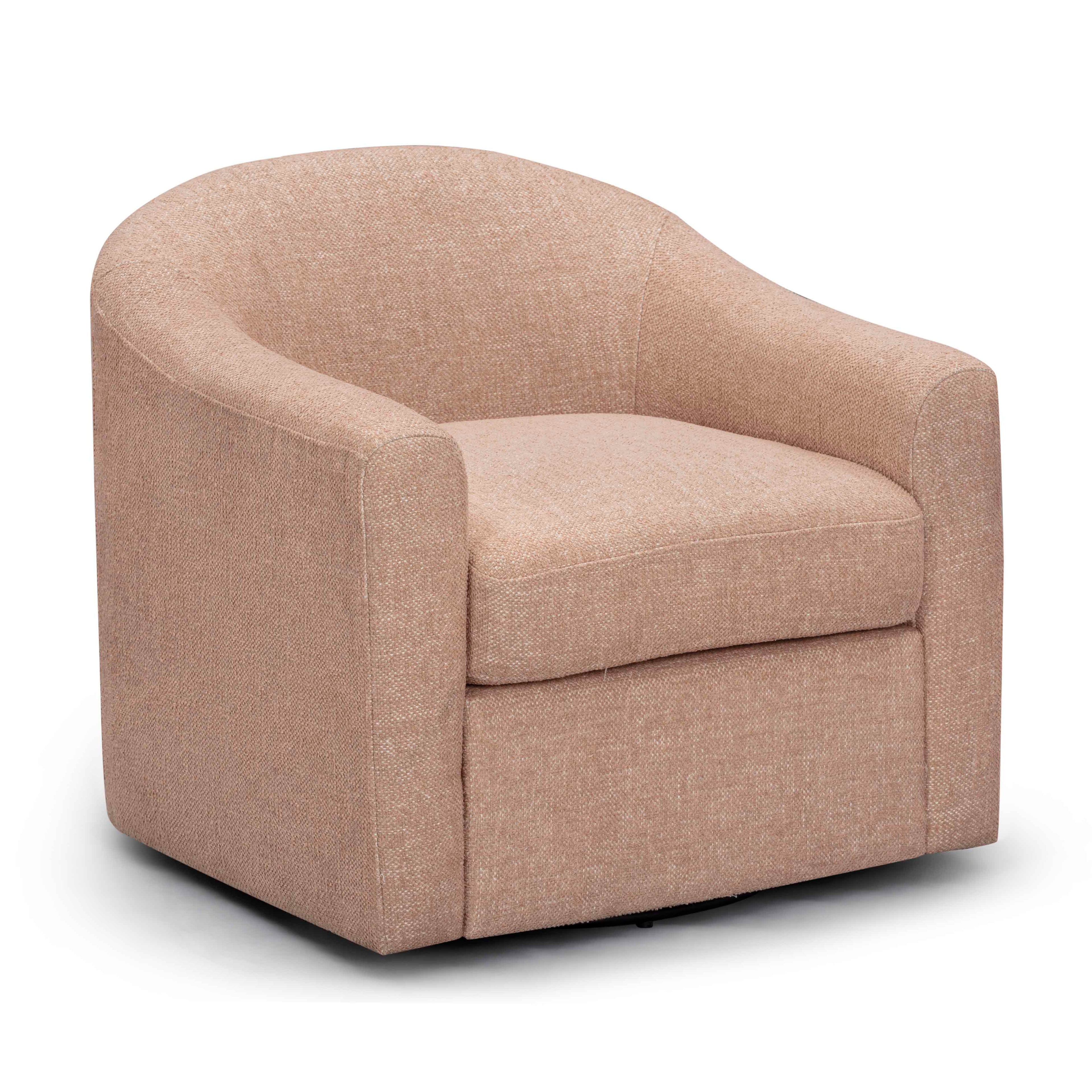 Thao Contract-Grade Basketweave Fabric Swivel Accent Chair