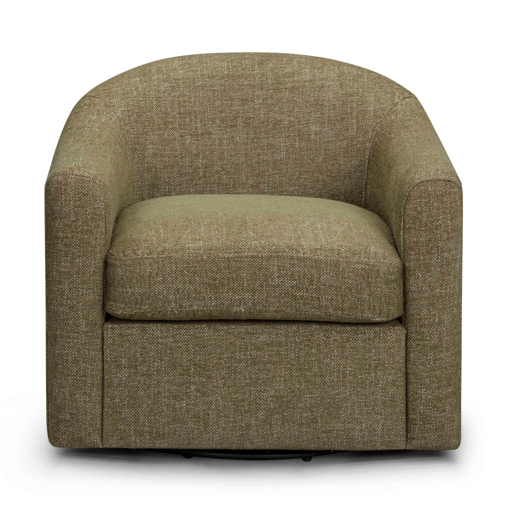 Thao Contract-Grade Basketweave Fabric Swivel Accent Chair