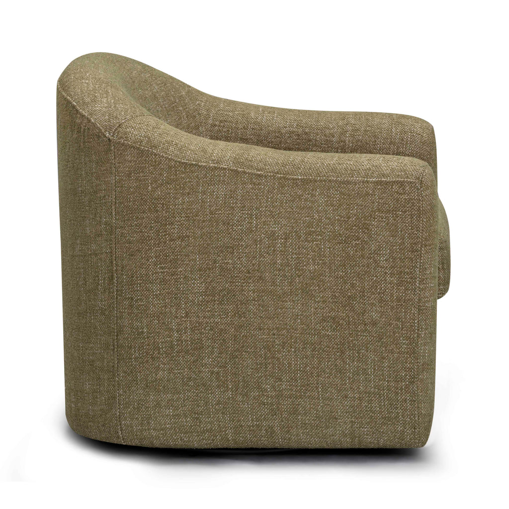 Thao Contract-Grade Basketweave Fabric Swivel Accent Chair