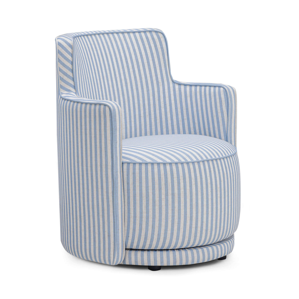 Passe Striped Linen Swivel Accent Chair — Blue Stripes null