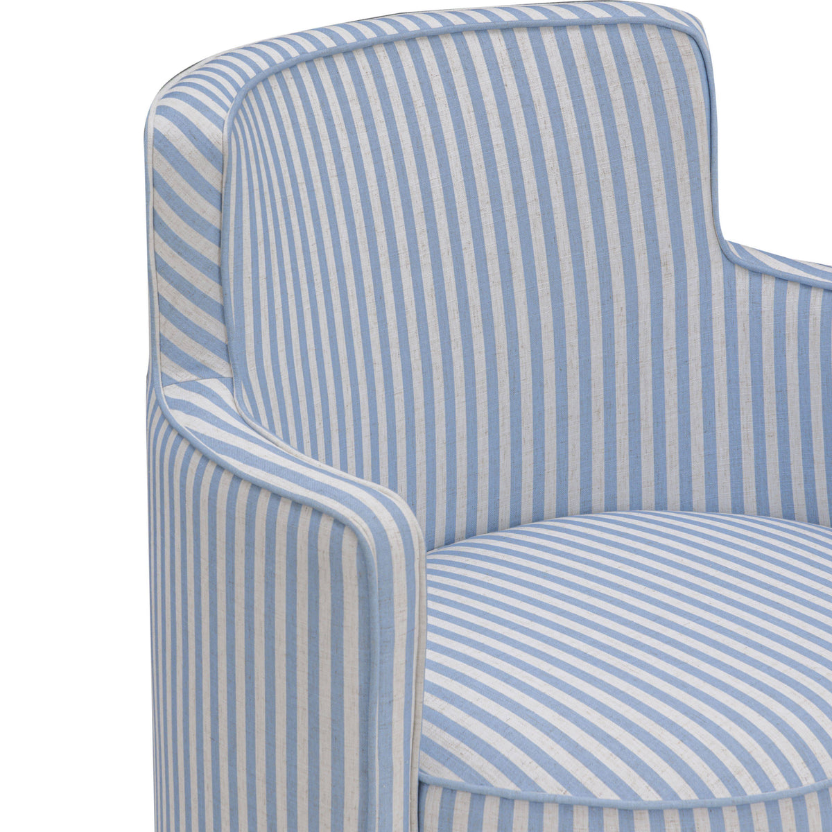 Passe Striped Linen Swivel Accent Chair