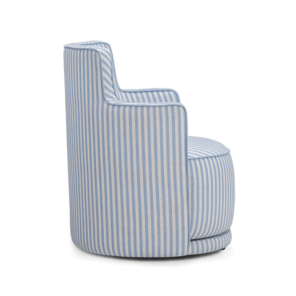 Passe Striped Linen Swivel Accent Chair