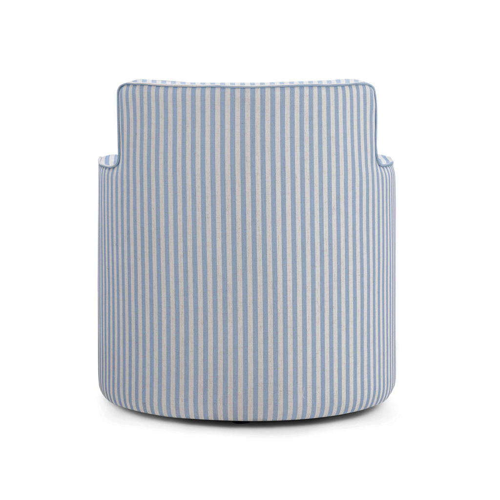 Passe Striped Linen Swivel Accent Chair