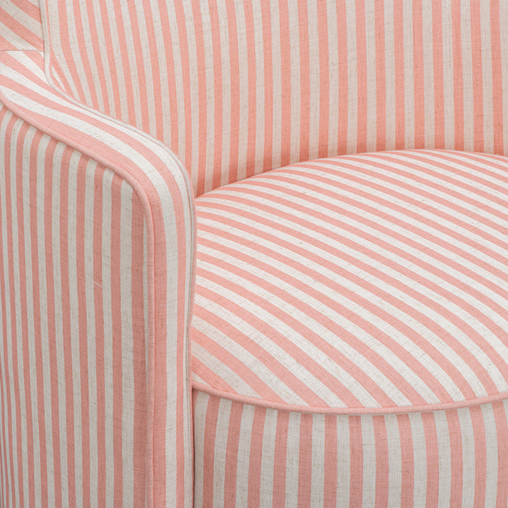 Passe Striped Linen Swivel Accent Chair