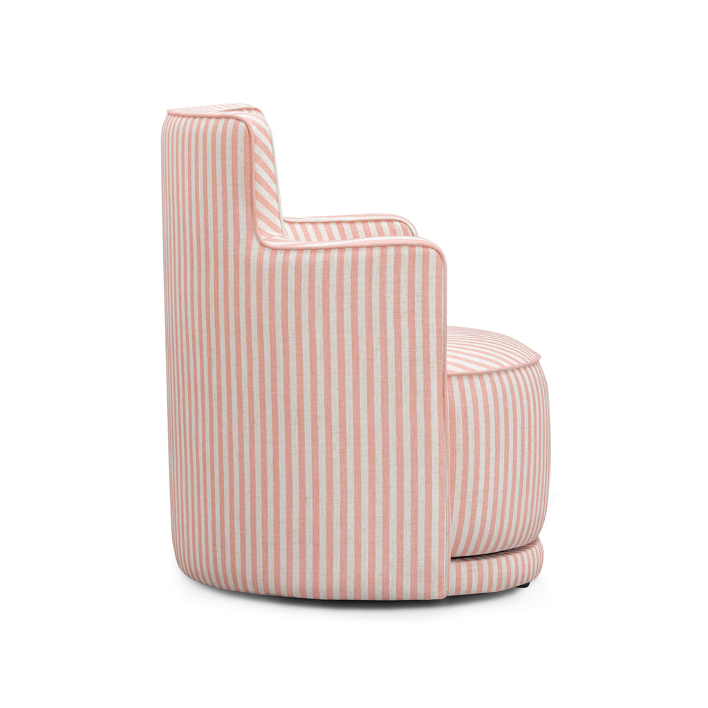 Passe Striped Linen Swivel Accent Chair