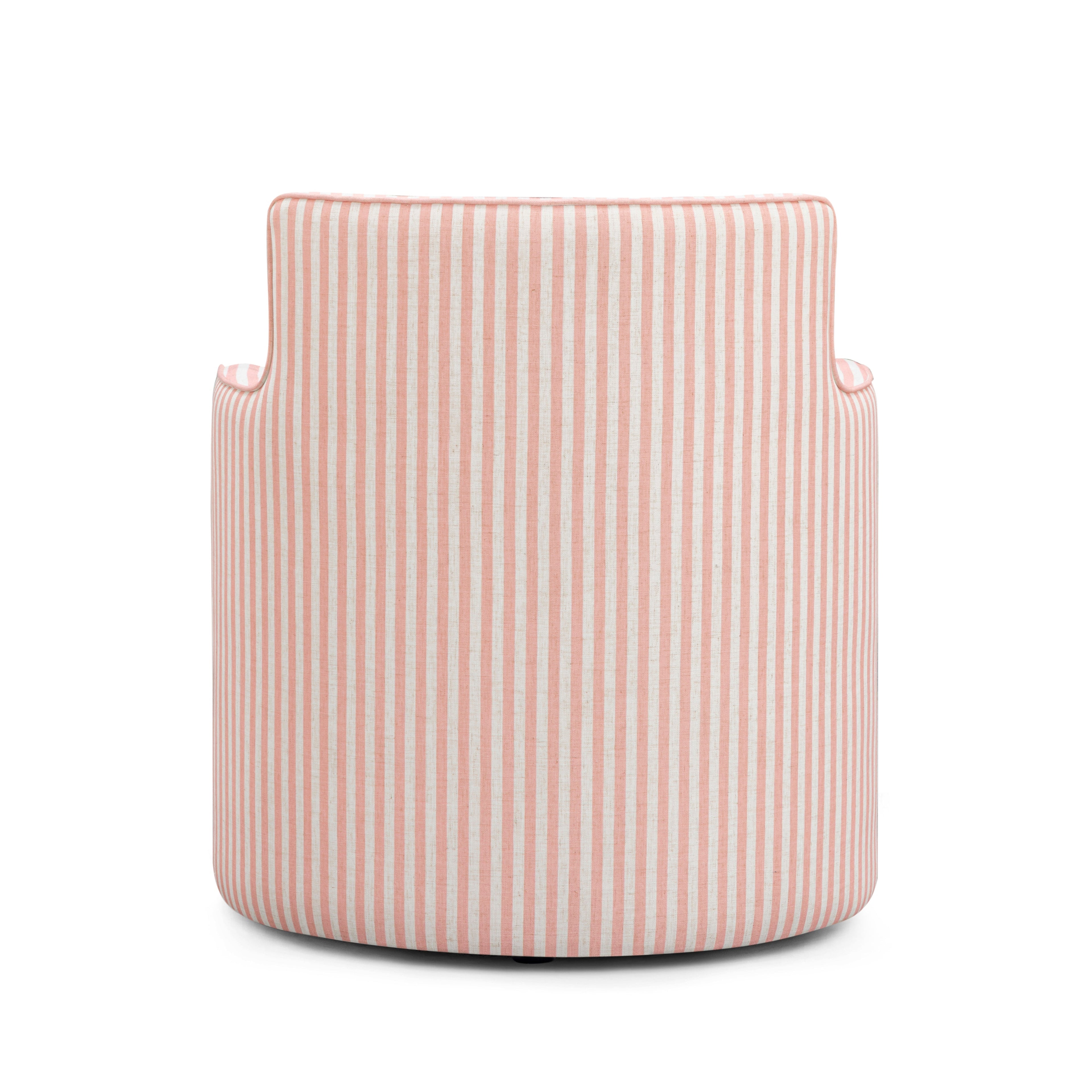 Passe Striped Linen Swivel Accent Chair