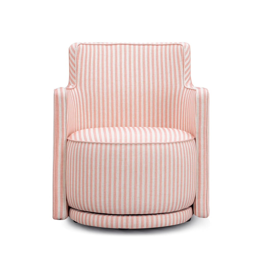 Passe Striped Linen Swivel Accent Chair