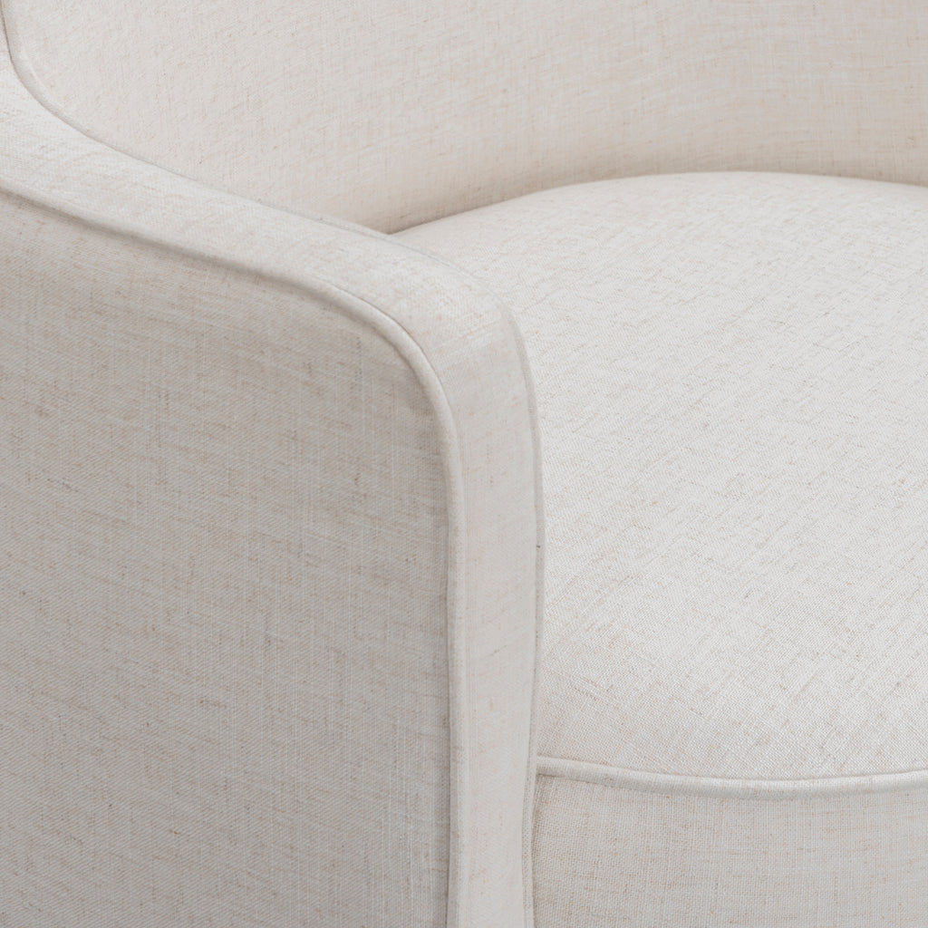 Passe Cream Upcycled Performance Linen Swivel Accent Chair