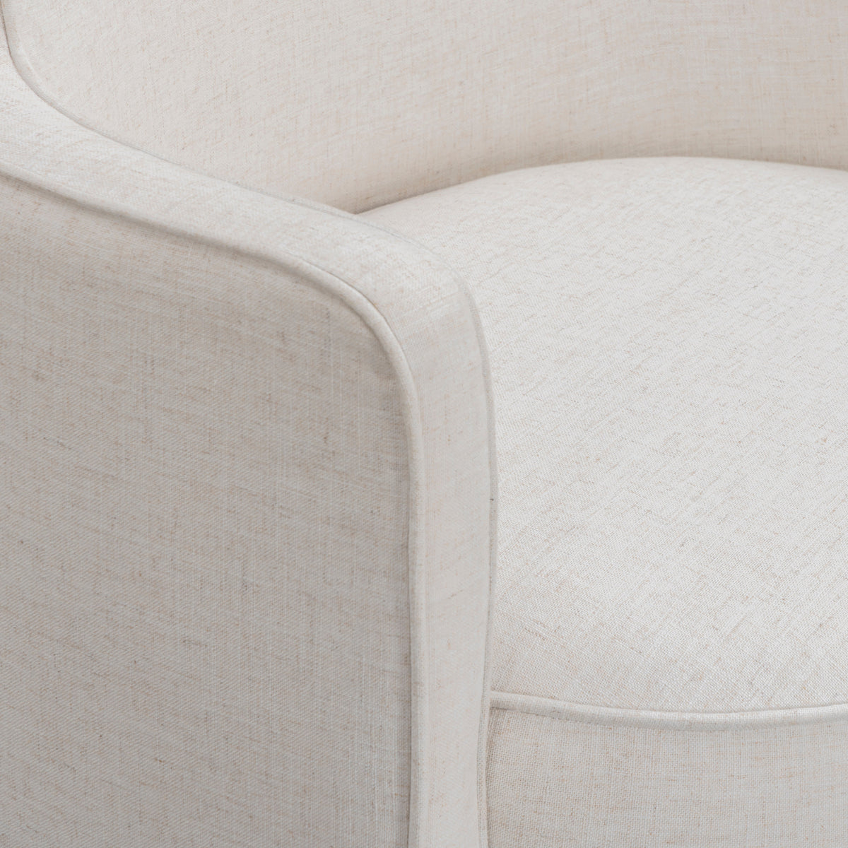 Passe Cream Upcycled Performance Linen Swivel Accent Chair