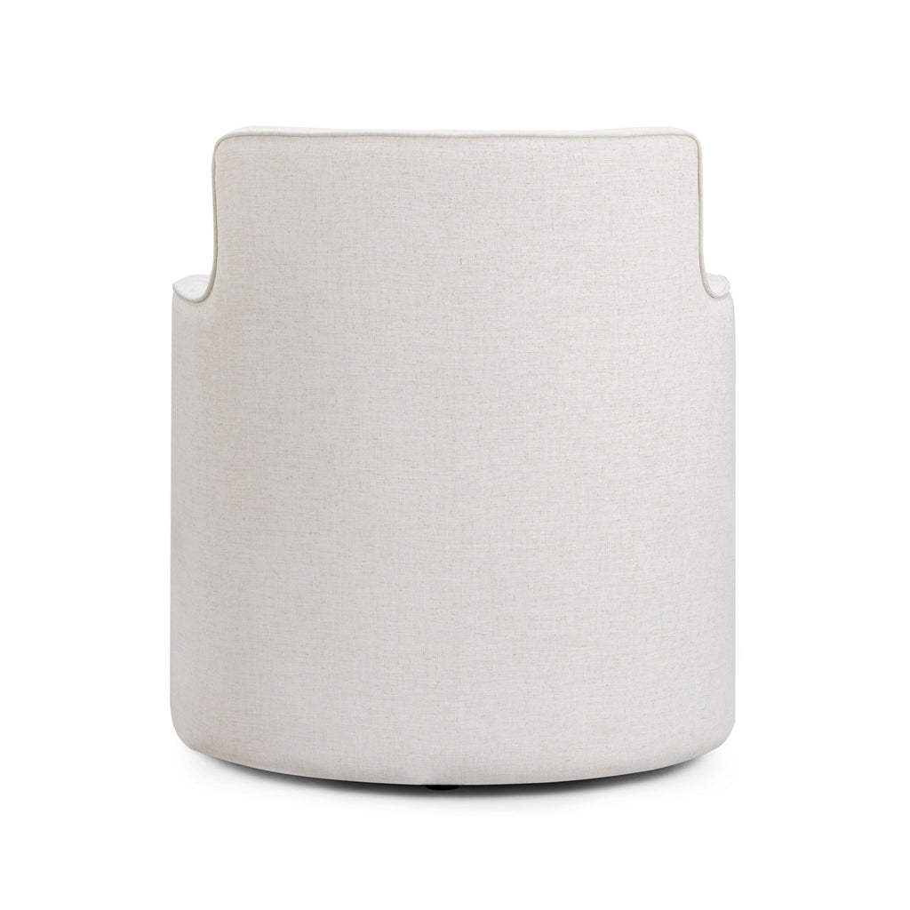 Passe Cream Upcycled Performance Linen Swivel Accent Chair