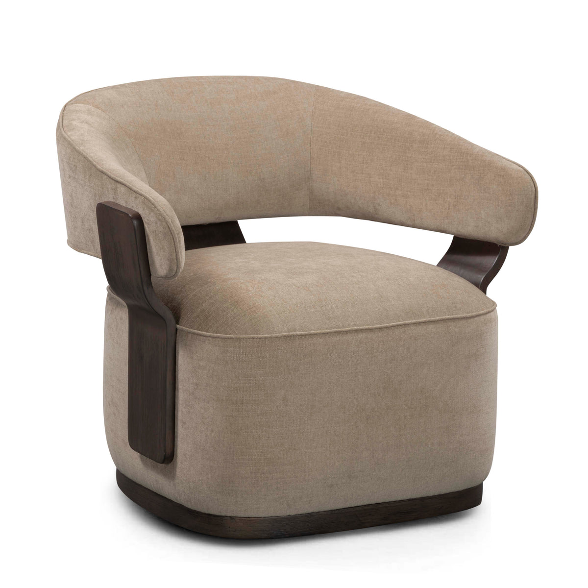 Madison Linen Performance Chenille Swivel Accent Chair — Stone null