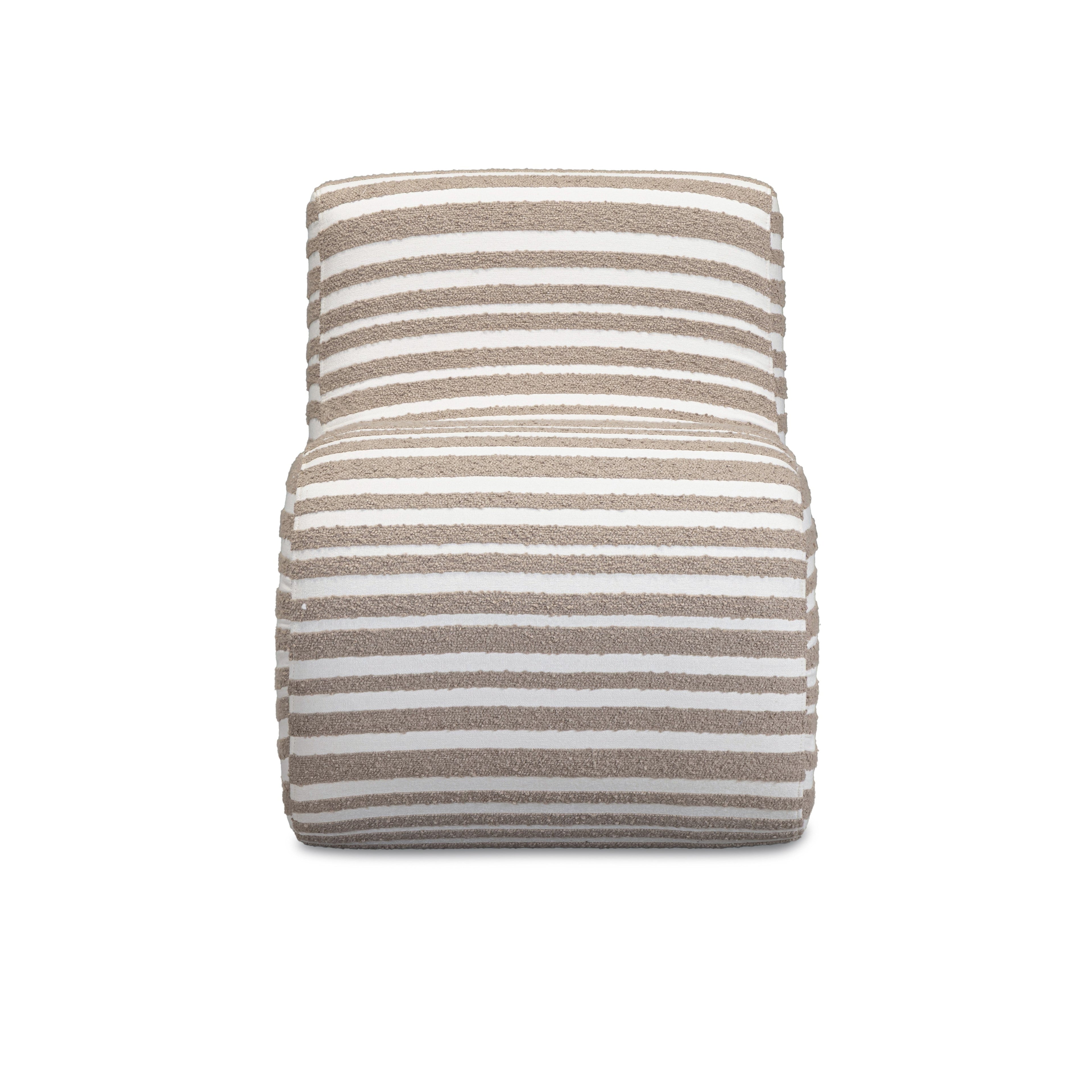 Senna Taupe Organic Stripes Contract-Grade Jacquard Fabric Accent Chair