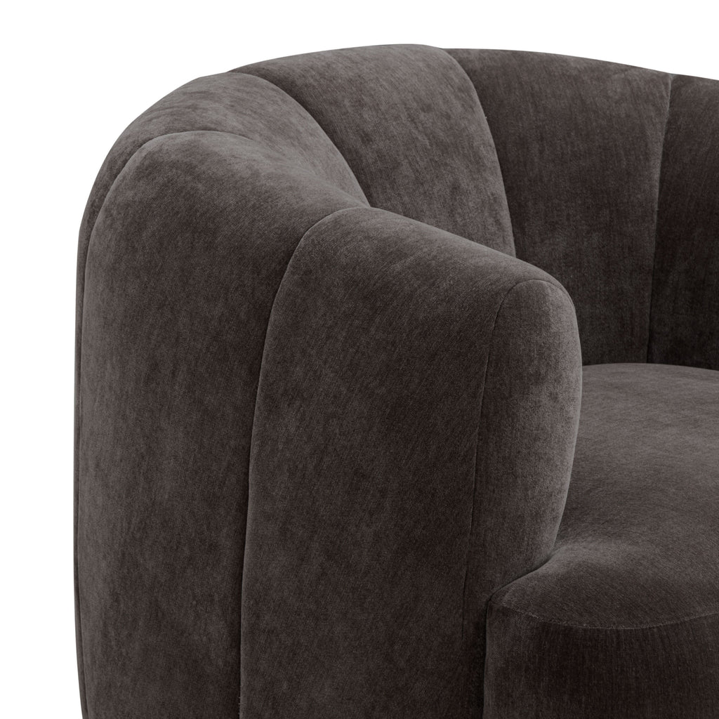 Jasmine Upcycled Contract-Grade Basketweave Fabric Swivel Accent Chair
