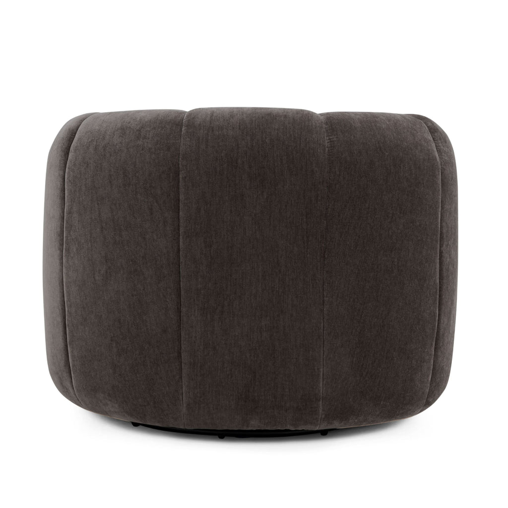 Jasmine Upcycled Contract-Grade Basketweave Fabric Swivel Accent Chair