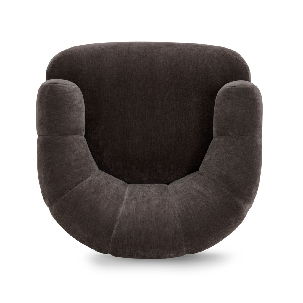 Jasmine Upcycled Contract-Grade Basketweave Fabric Swivel Accent Chair