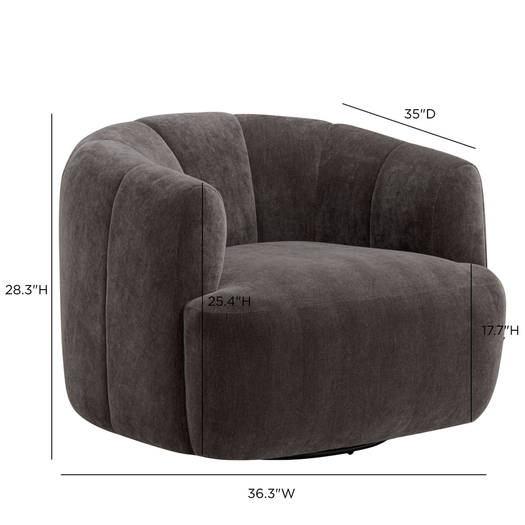 Jasmine Upcycled Contract-Grade Basketweave Fabric Swivel Accent Chair