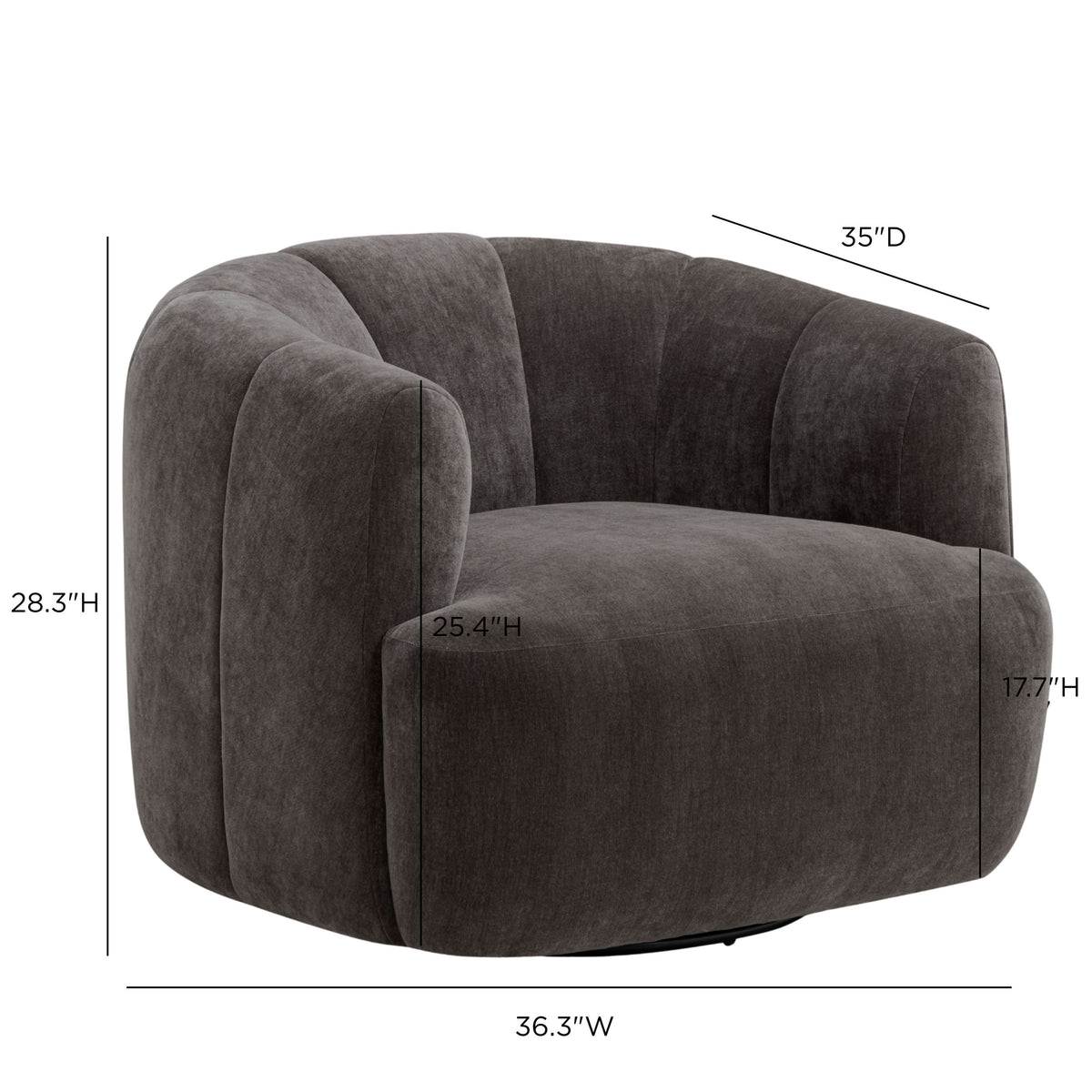 Jasmine Upcycled Contract-Grade Basketweave Fabric Swivel Accent Chair