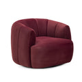 Jasmine Performance Velvet Swivel Accent Chair — Berry Red null