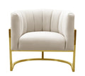 Magnolia Spotted Cream Performance Velvet Accent Chair