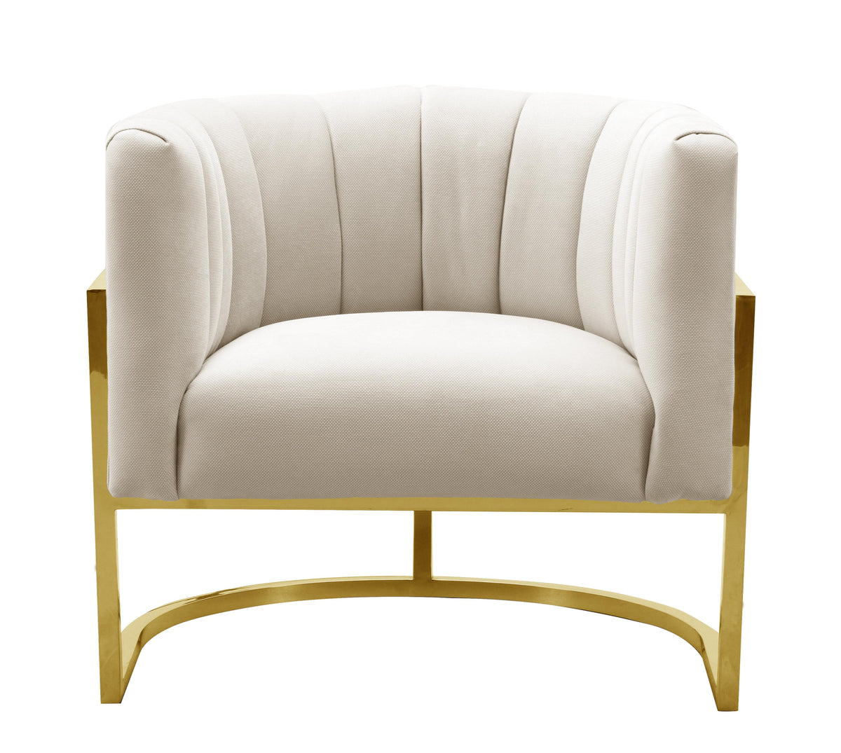 Magnolia Spotted Cream Performance Velvet Accent Chair