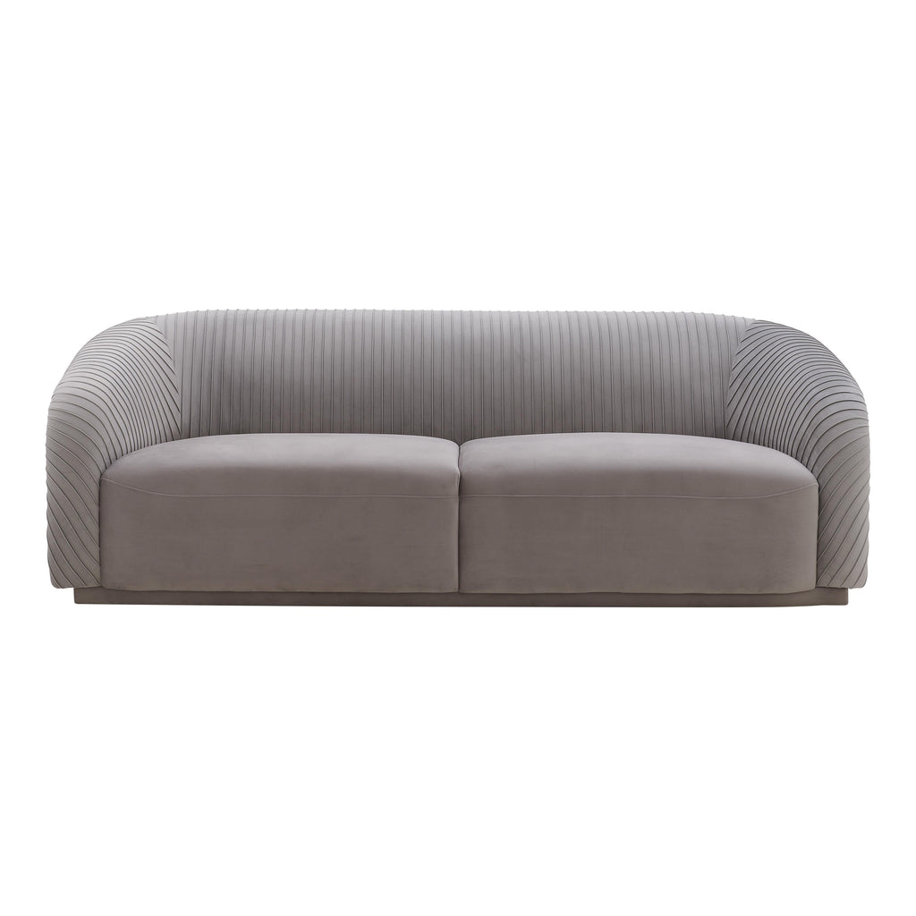 Yara 90.6" Pleated Performance Velvet Sofa — Grey null