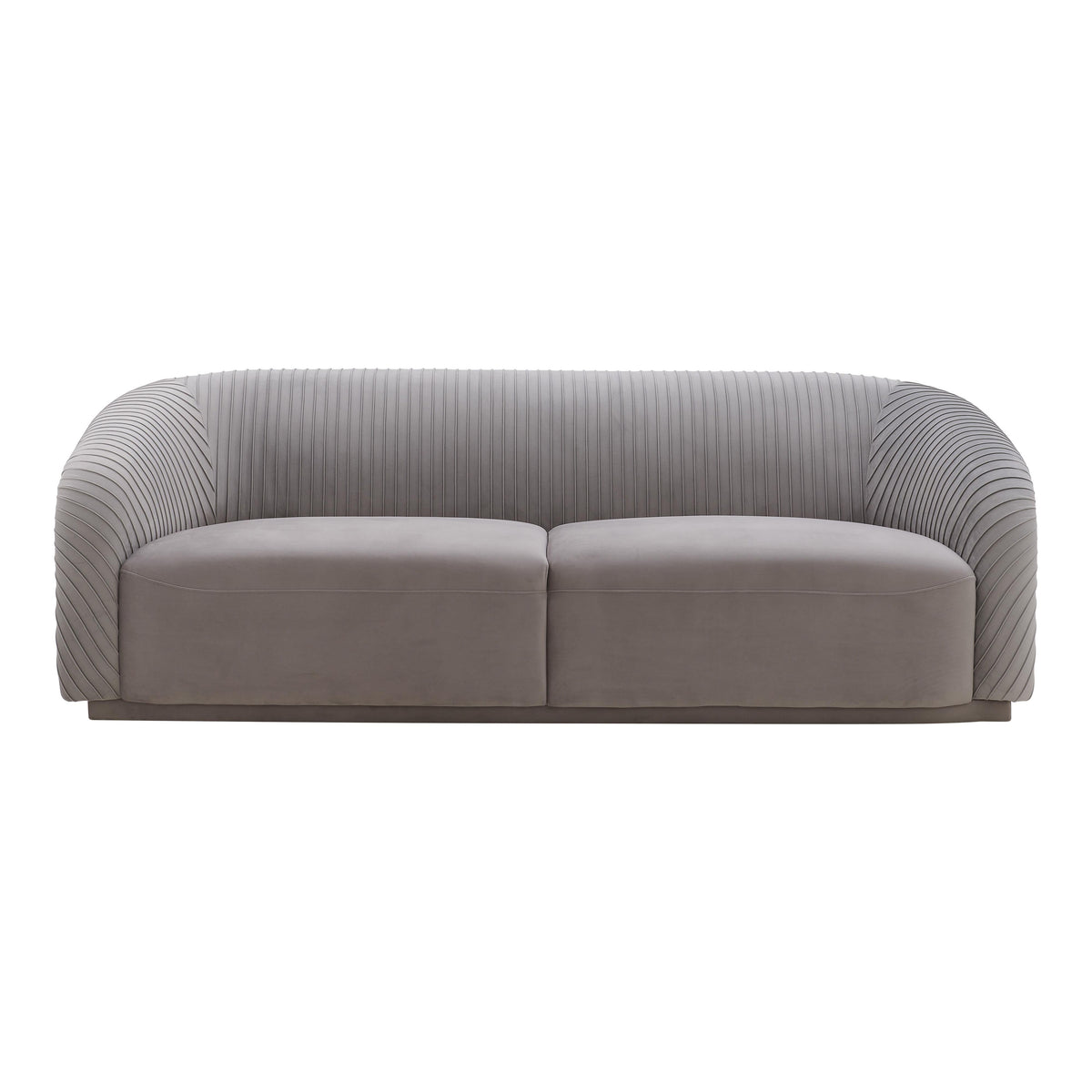 Yara 90.6" Pleated Performance Velvet Sofa — Grey null