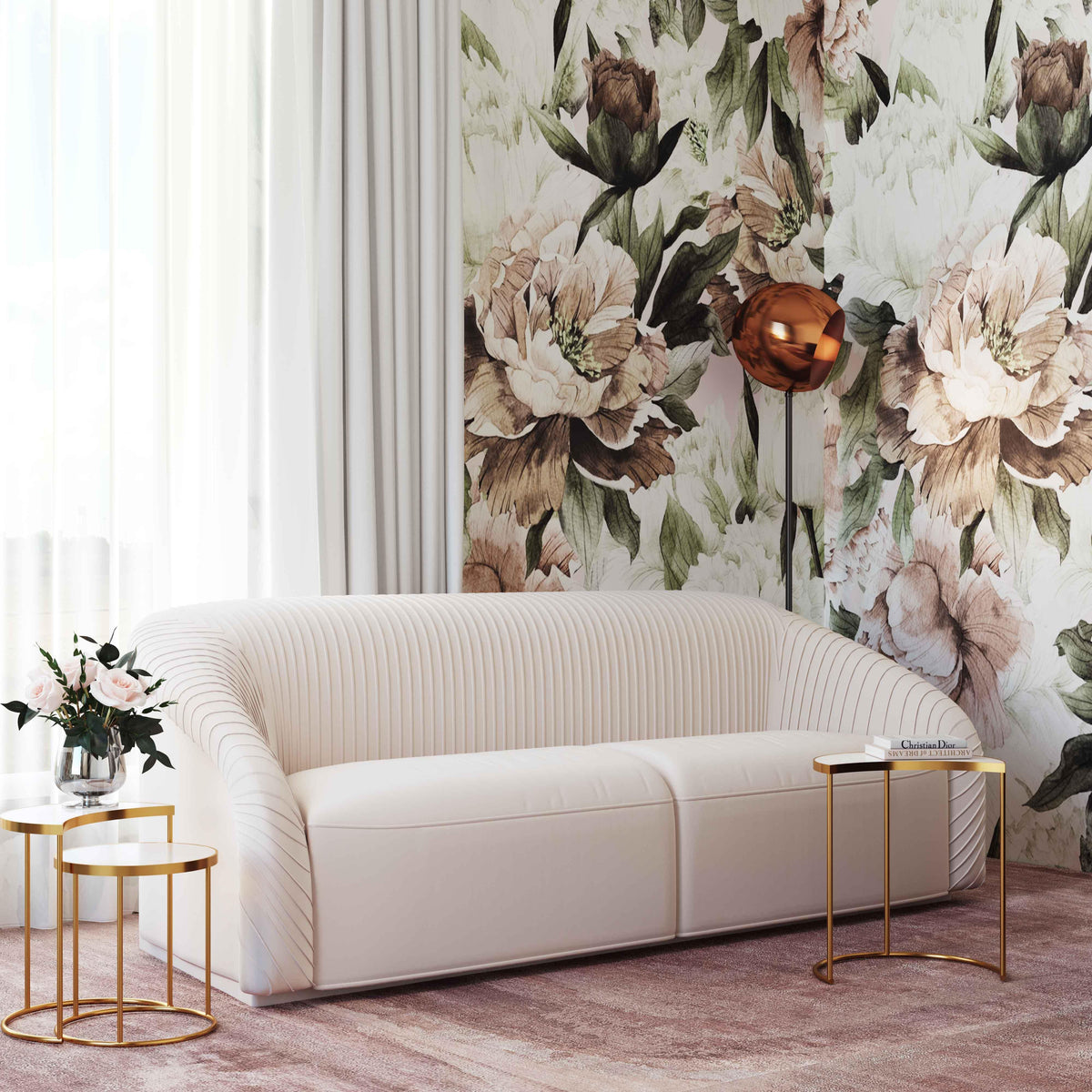Yara 90.6" Pleated Performance Velvet Sofa