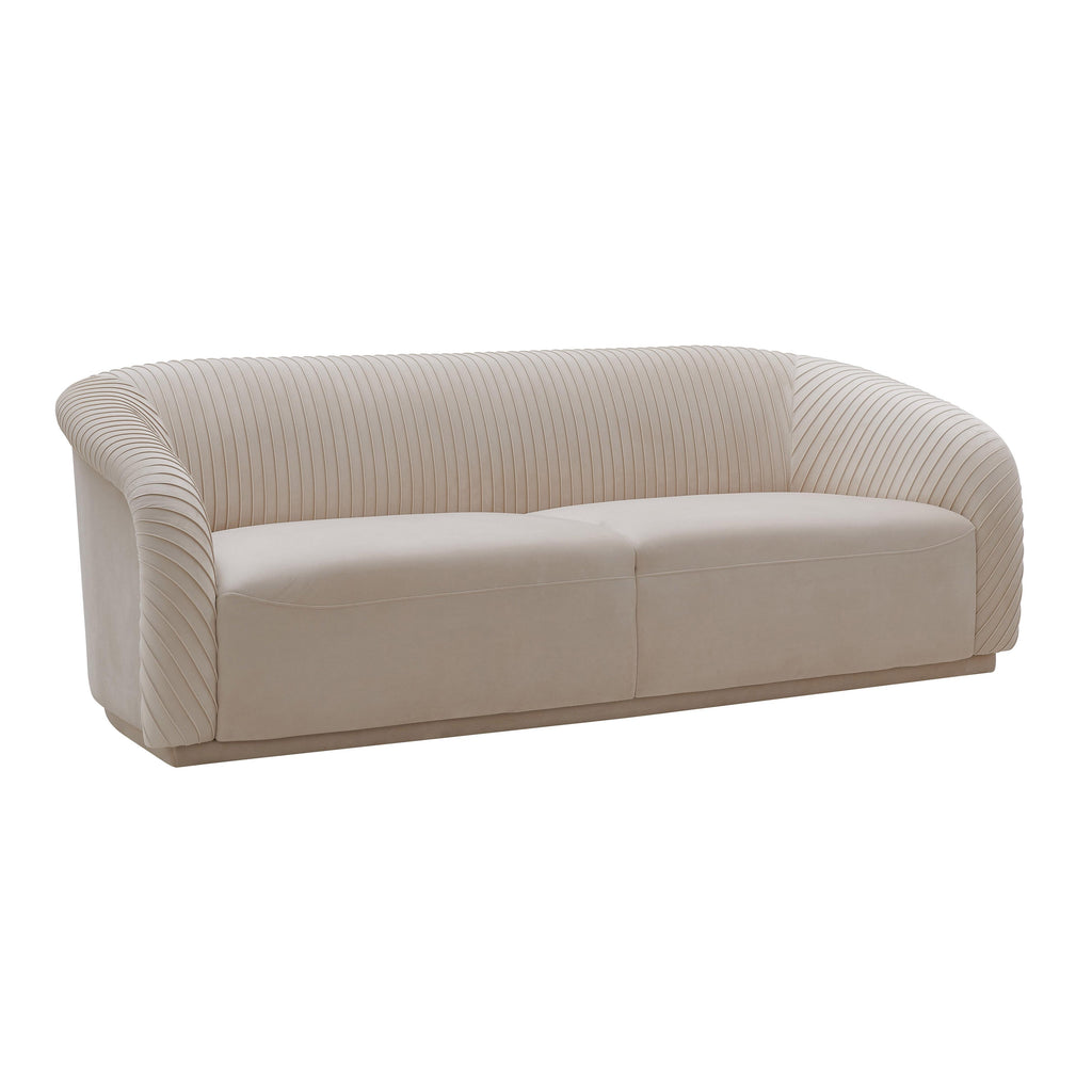 Yara 90.6" Pleated Performance Velvet Sofa