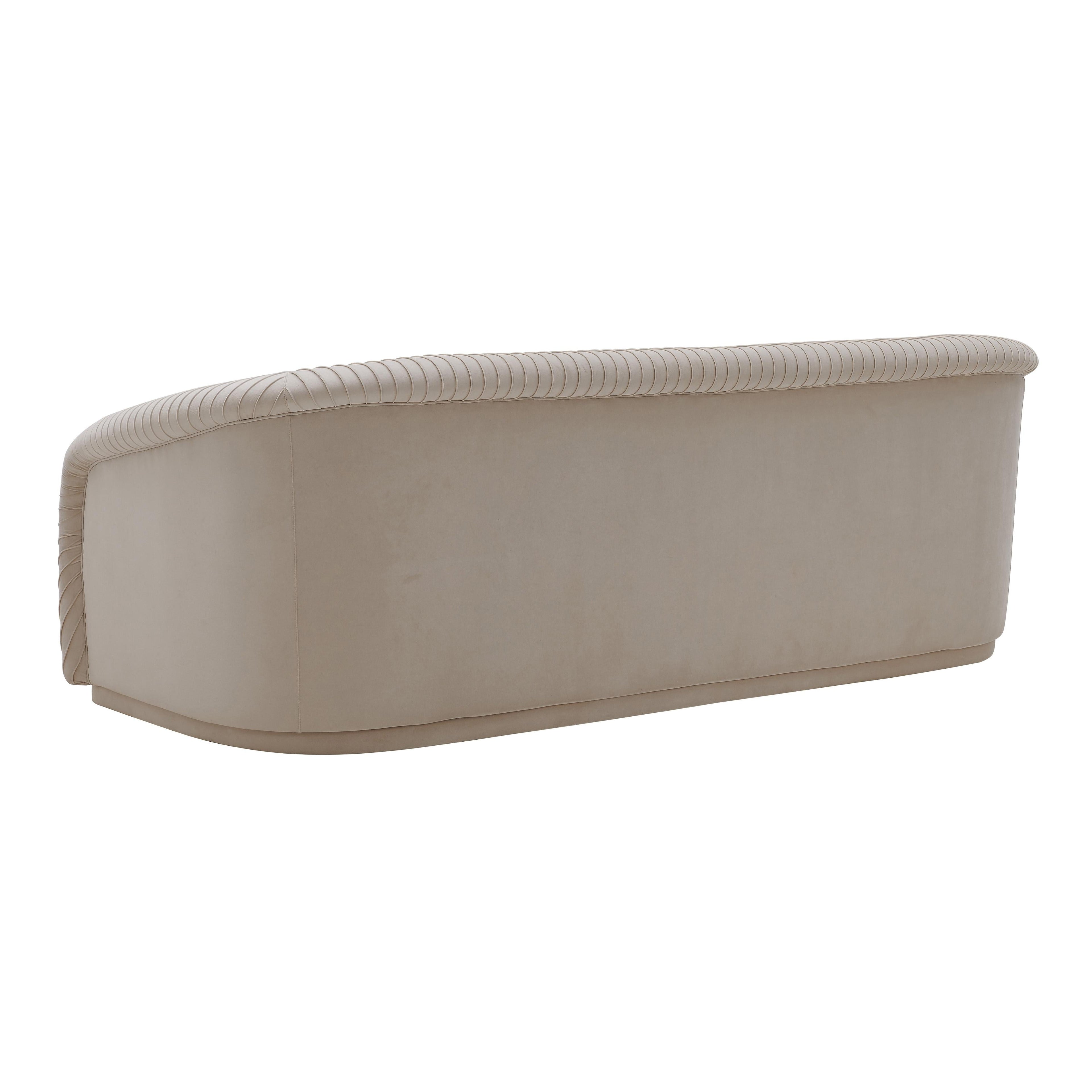 Yara 90.6" Pleated Performance Velvet Sofa