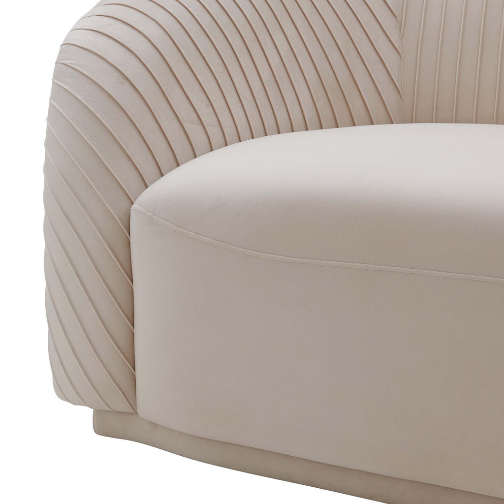 Yara 90.6" Pleated Performance Velvet Sofa