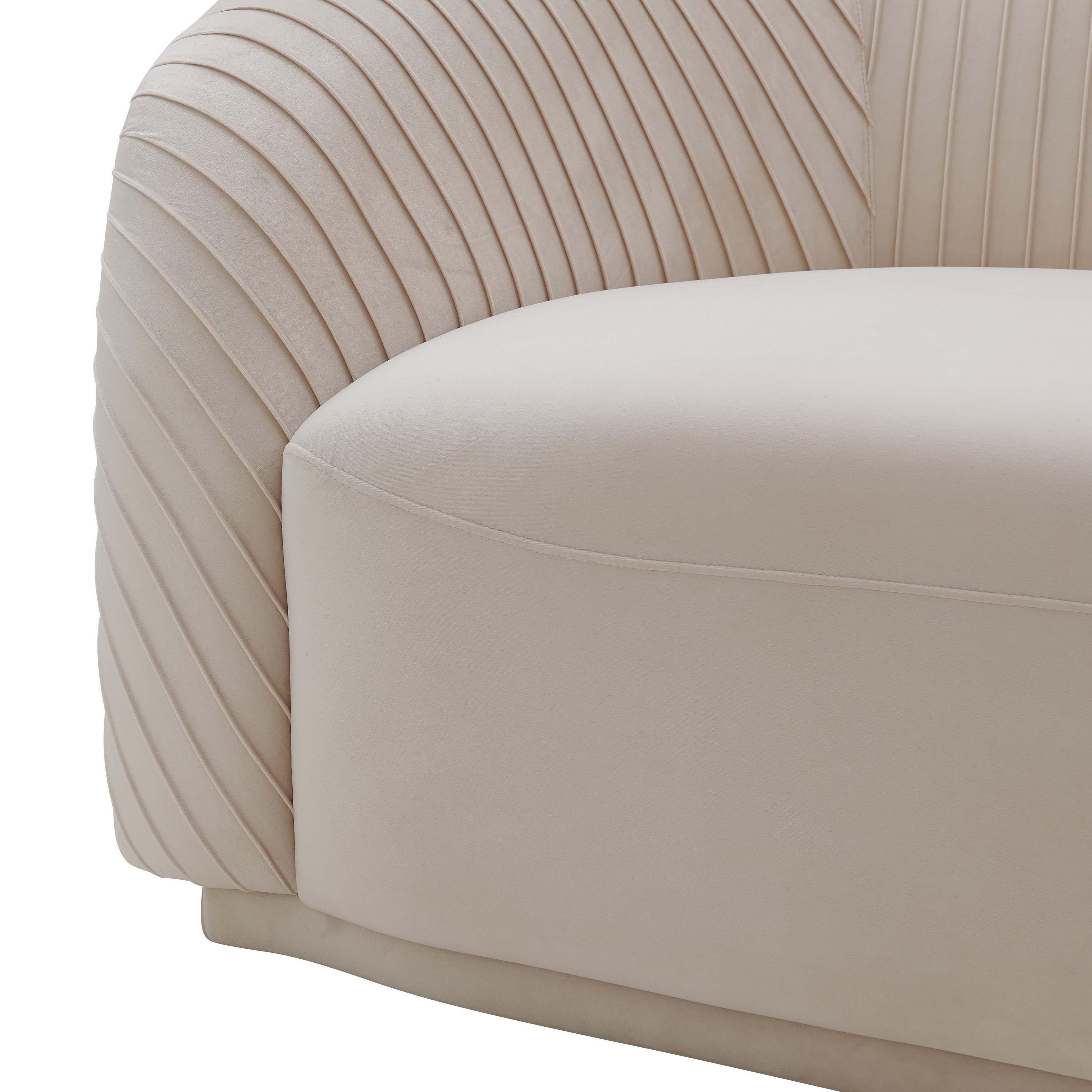 Yara 90.6" Pleated Performance Velvet Sofa