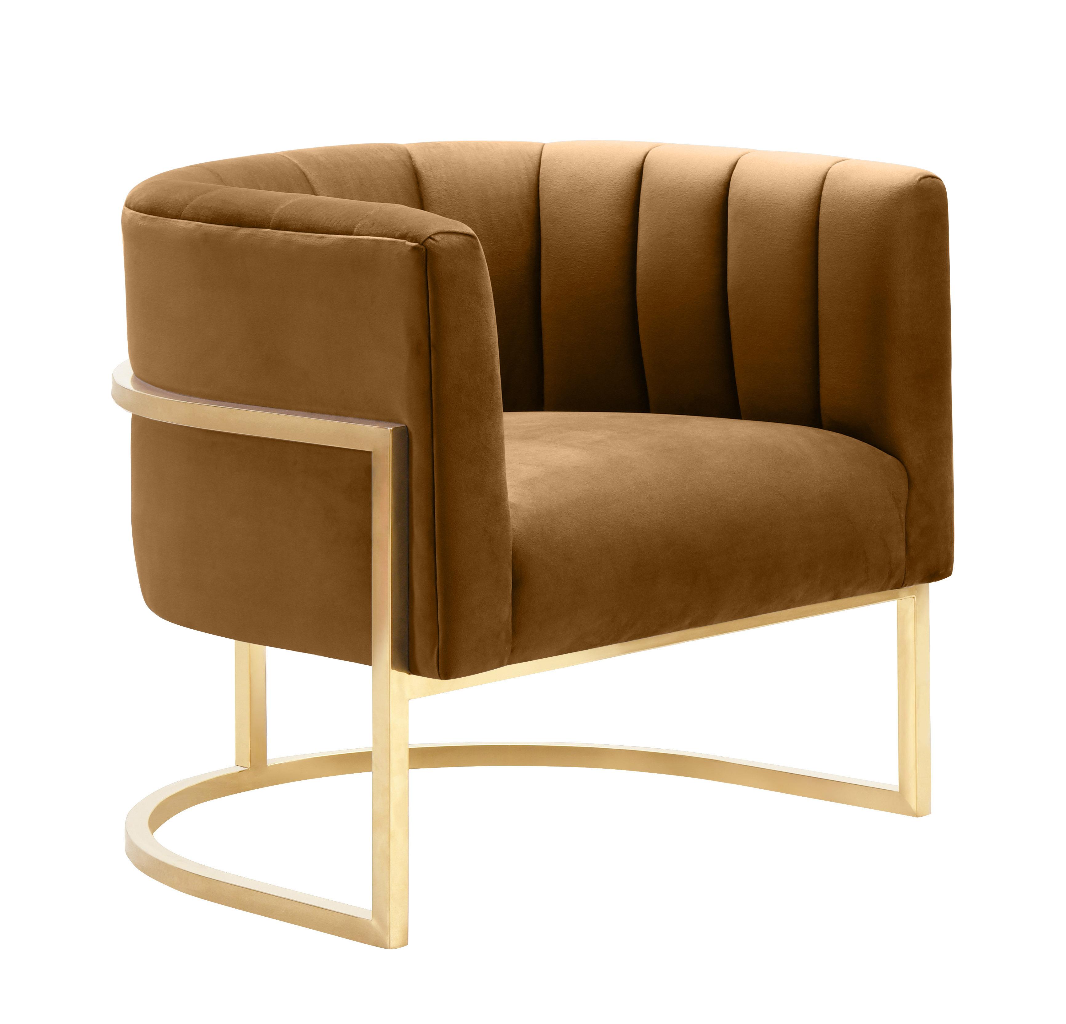 Magnolia Performance Velvet Accent Chair - Gold Base