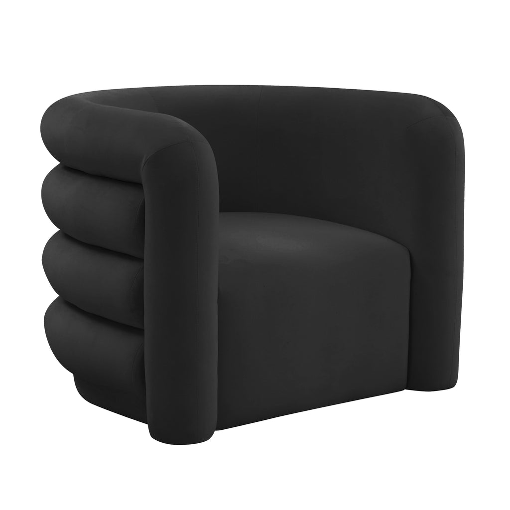 Curves Performance Velvet Lounge Chair — Black null