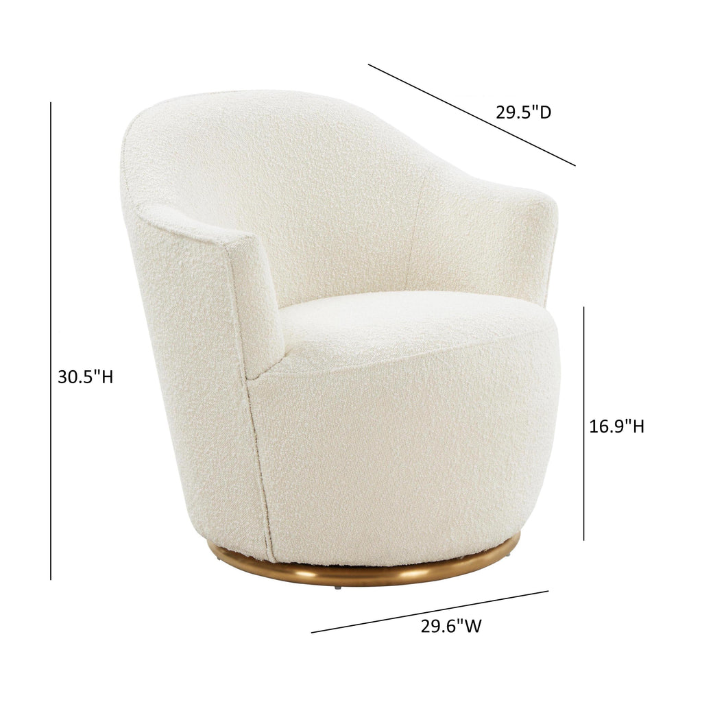 Skyla Performance Boucle Swivel Accent Chair