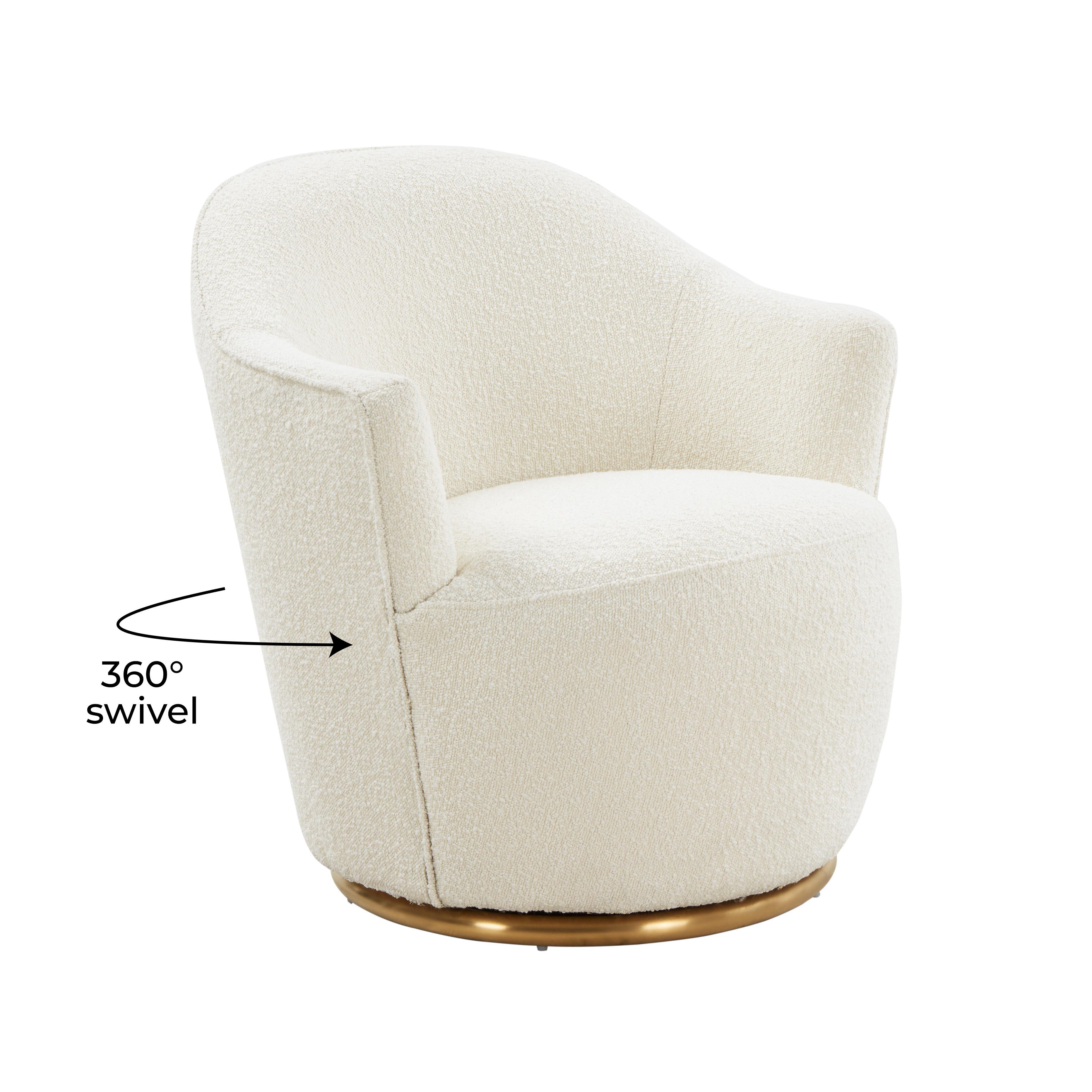 Skyla Performance Boucle Swivel Accent Chair