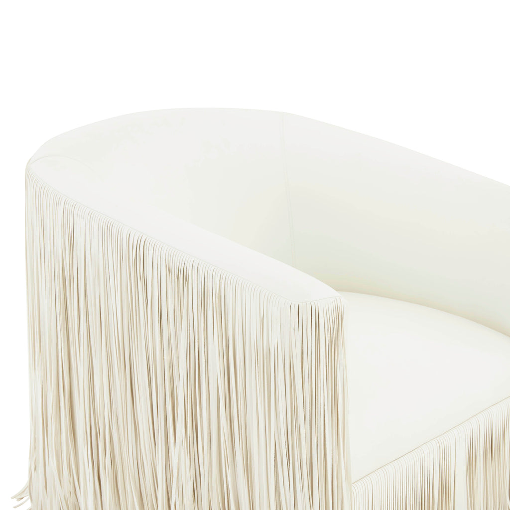 Shag Me Performance Vegan Leather Swivel Accent Chair