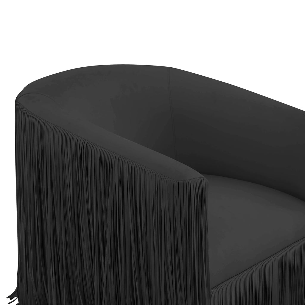 Shag Me Performance Vegan Leather Swivel Accent Chair