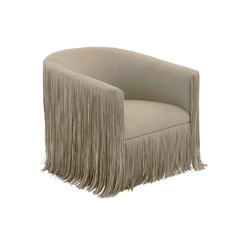 Shag Me Performance Vegan Leather Swivel Accent Chair