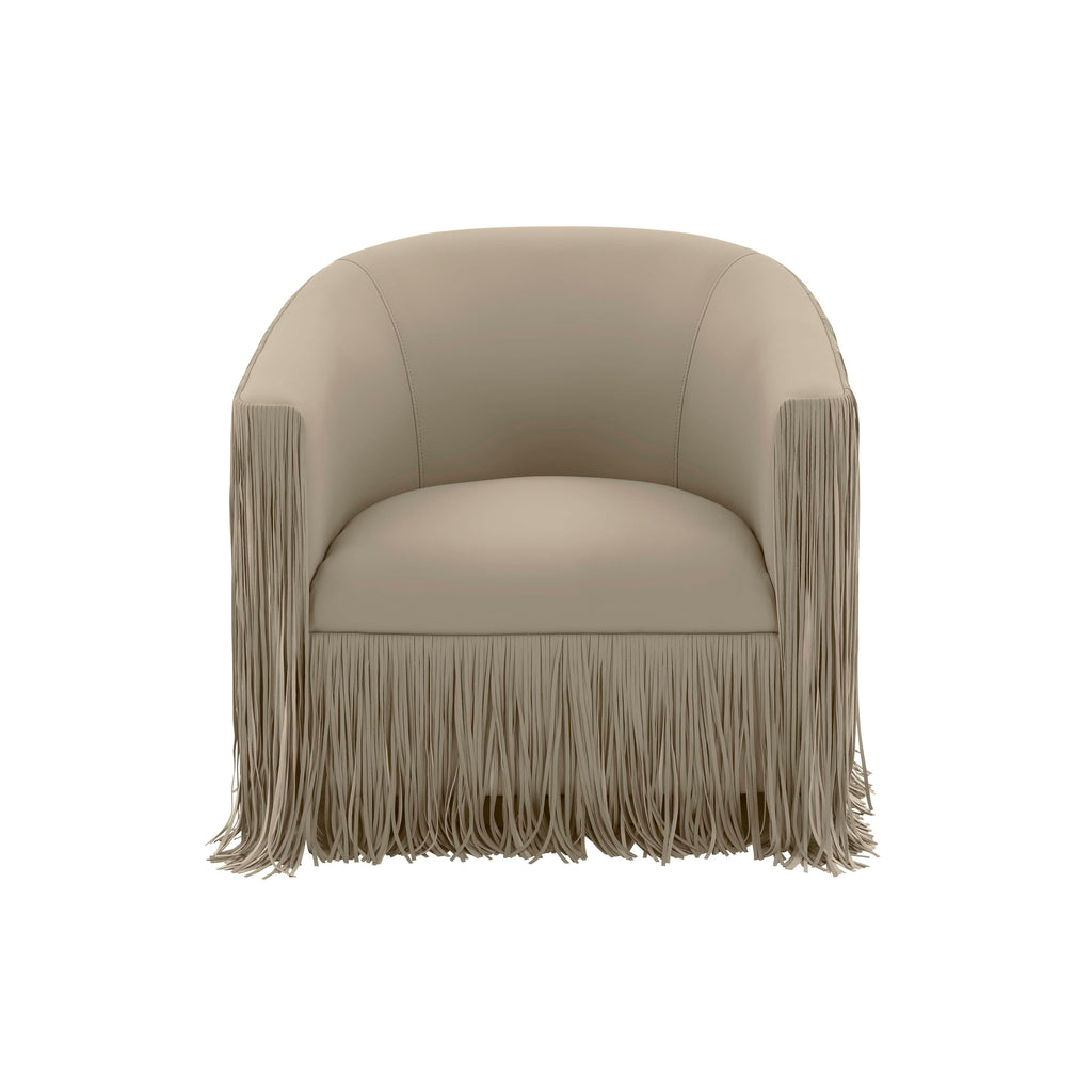 Shag Me Performance Vegan Leather Swivel Accent Chair