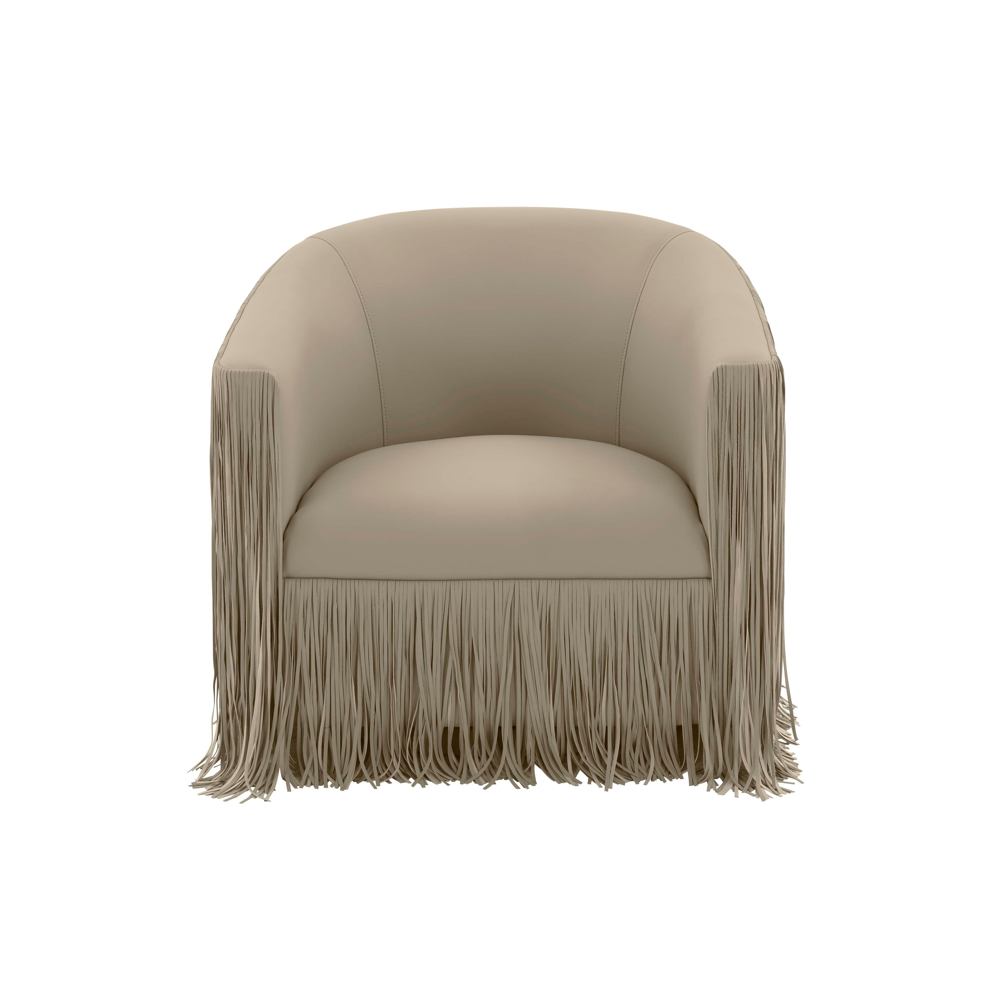 Shag Me Performance Vegan Leather Swivel Accent Chair