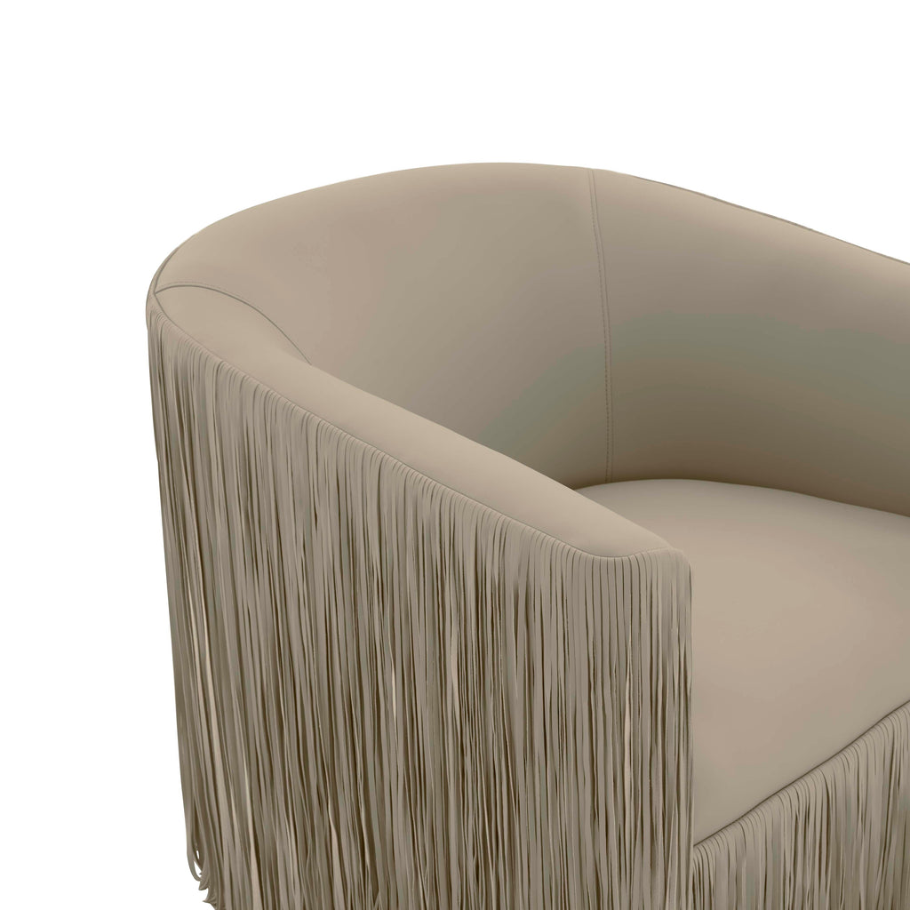 Shag Me Performance Vegan Leather Swivel Accent Chair