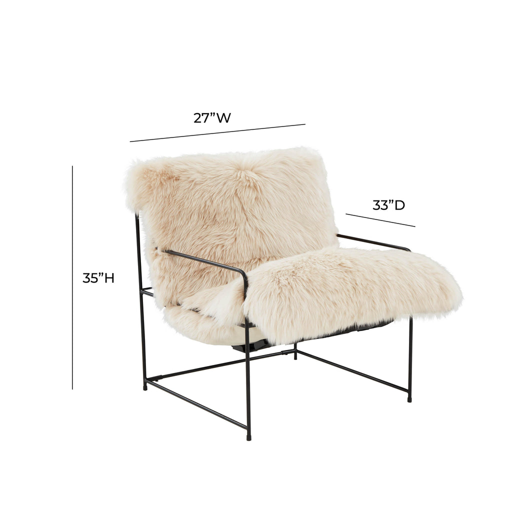 Kimi Genuine Sheepskin Accent Chair