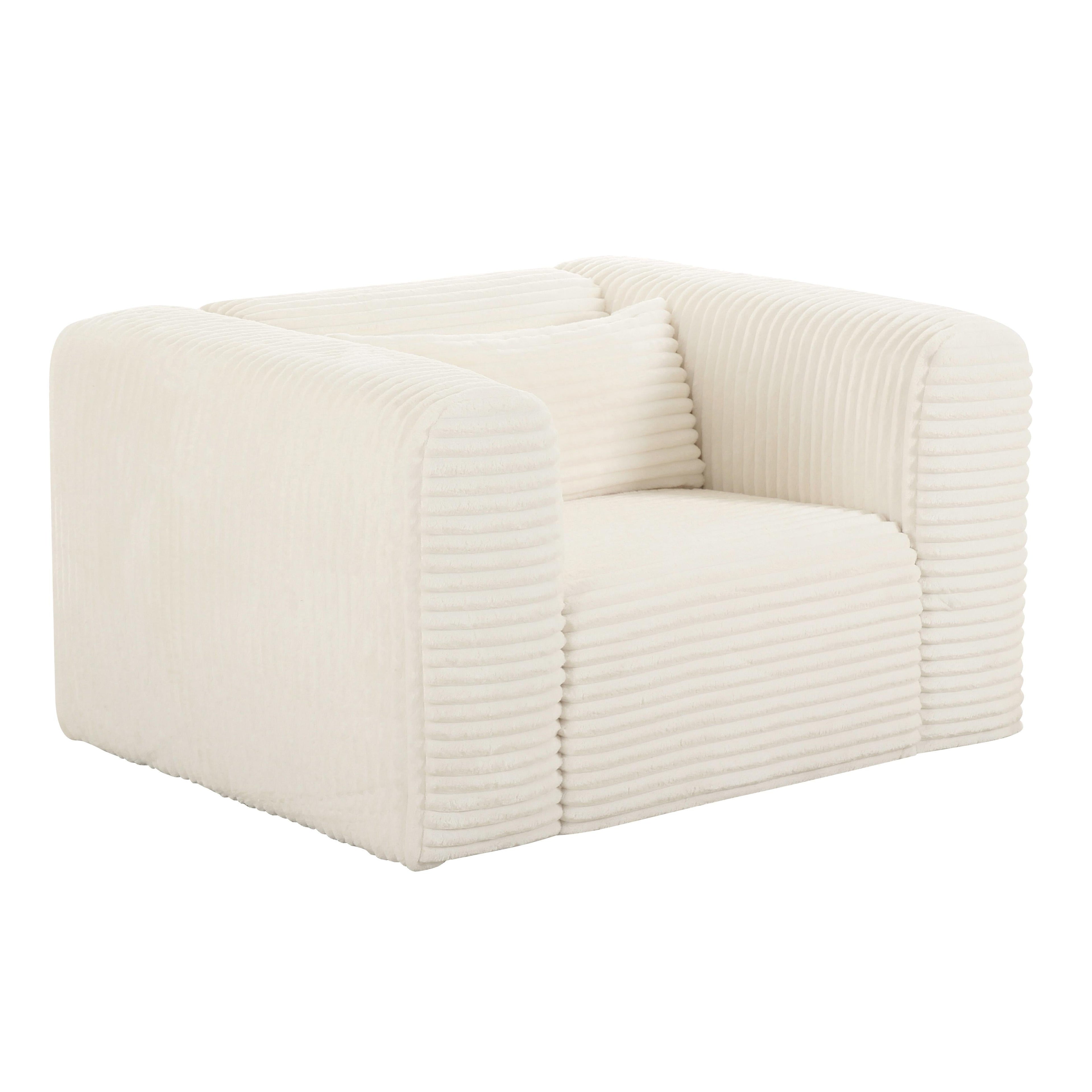 Tarra Fluffy Oversized Performance Corduroy Accent Chair