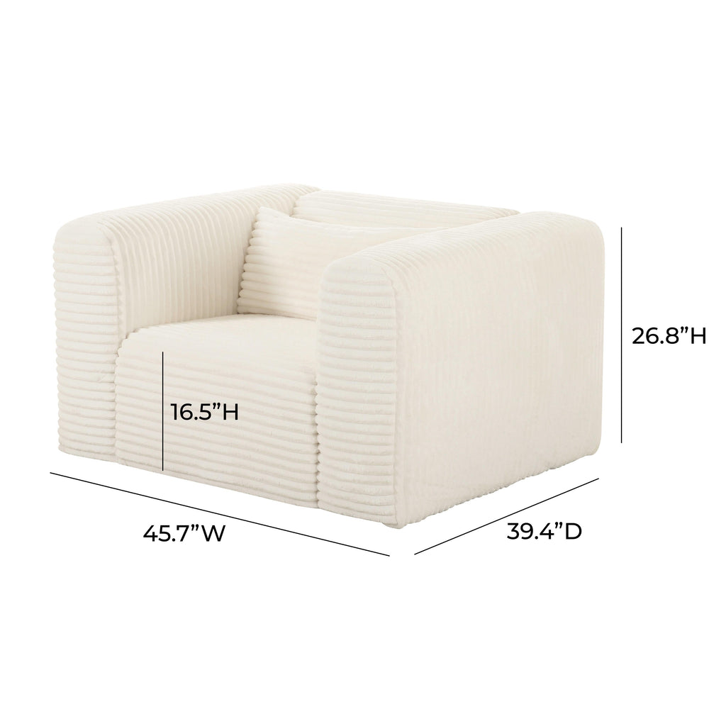 Tarra Fluffy Oversized Performance Corduroy Accent Chair