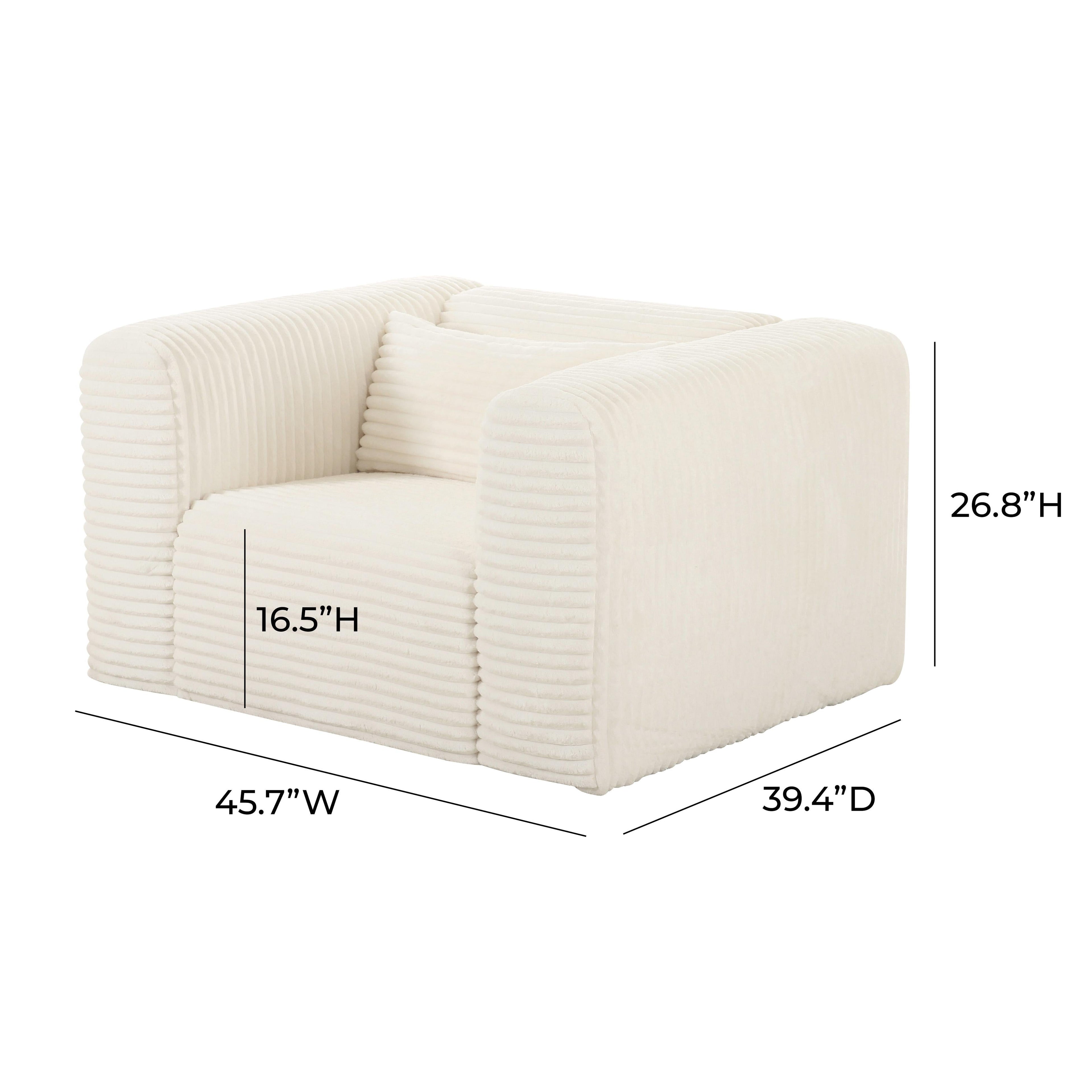 Tarra Fluffy Oversized Performance Corduroy Accent Chair